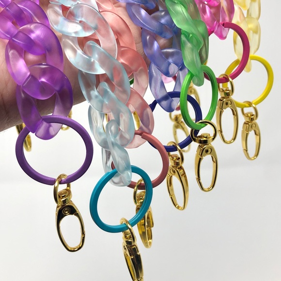 Acrylic Translucent Yellow Chain Link Bag Strap or Charm/Keychain - Picture 3 of 6
